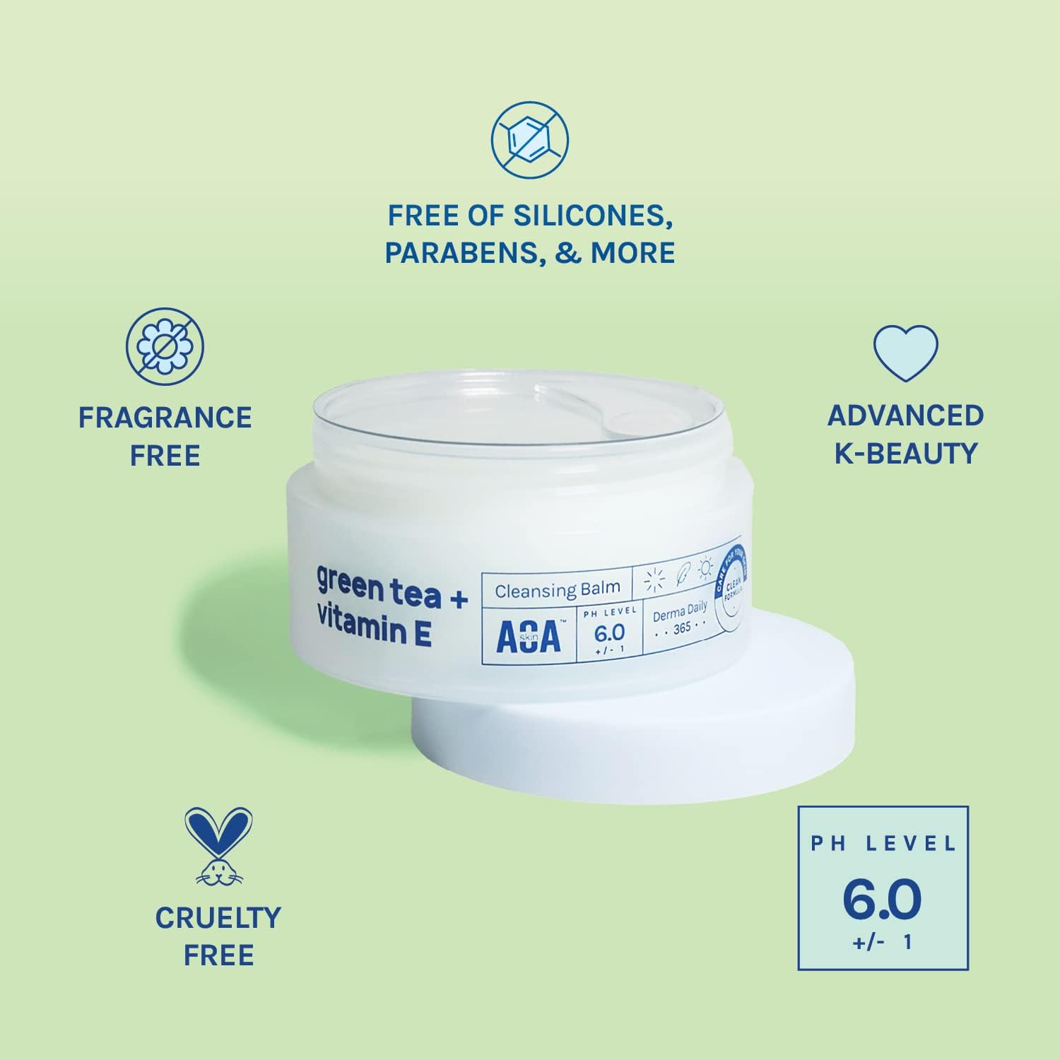 AOA STUDIO Green Tea & Vitamin E Cleansing Balm, Waterproof Makeup Remover, Oil Based Makeup Remover, K beauty Skin Care, Soothing and Brightening for All Skin Types, 3.38 Fl Oz, 100 ml - Image 3