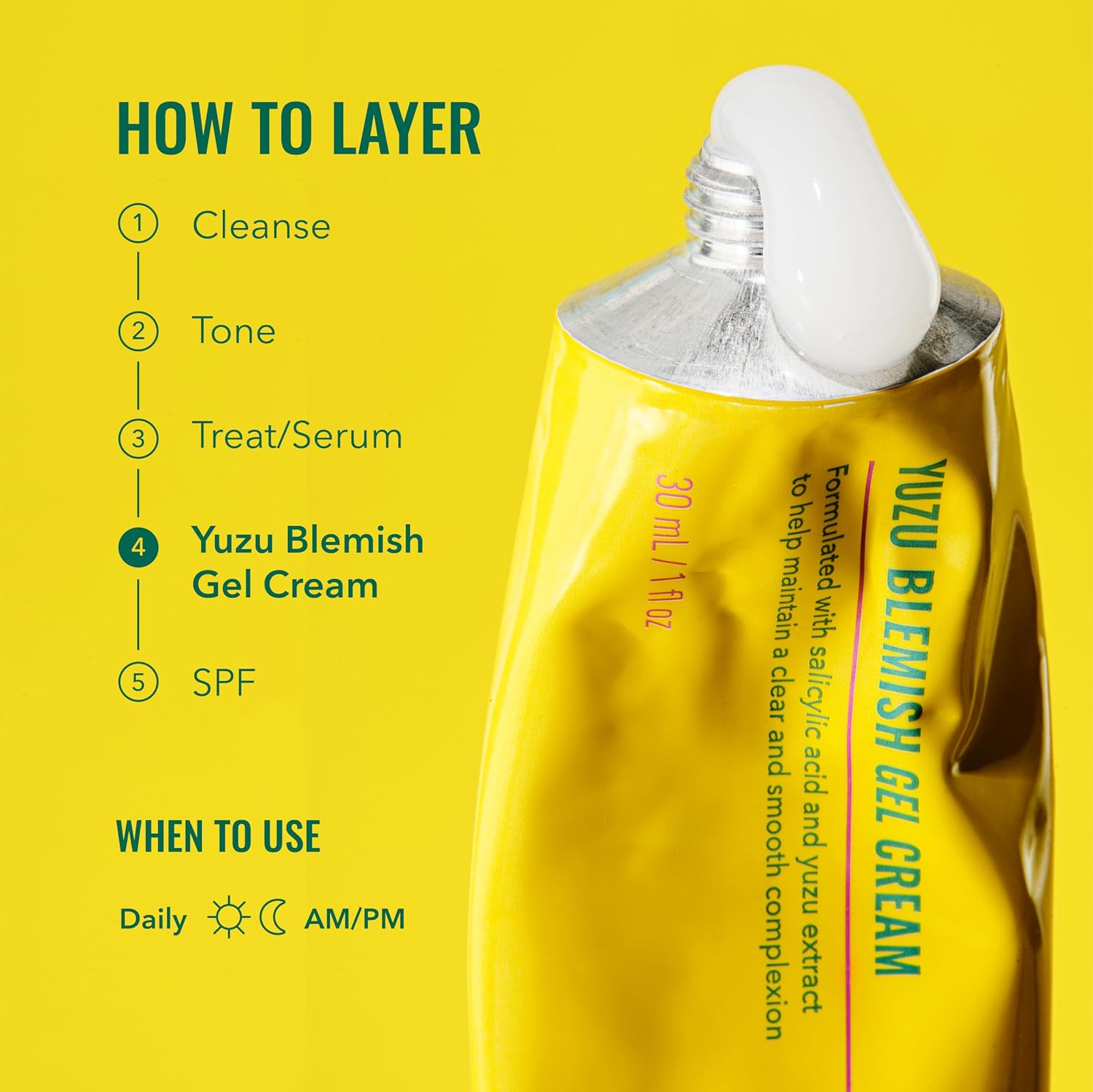 Good Molecules Yuzu Blemish Gel Cream with Salicylic Acid, 1 fl oz | Gel cream with salicylic acid and yuzu extract that helps maintain a clear, smooth-looking complexion. - Image 5