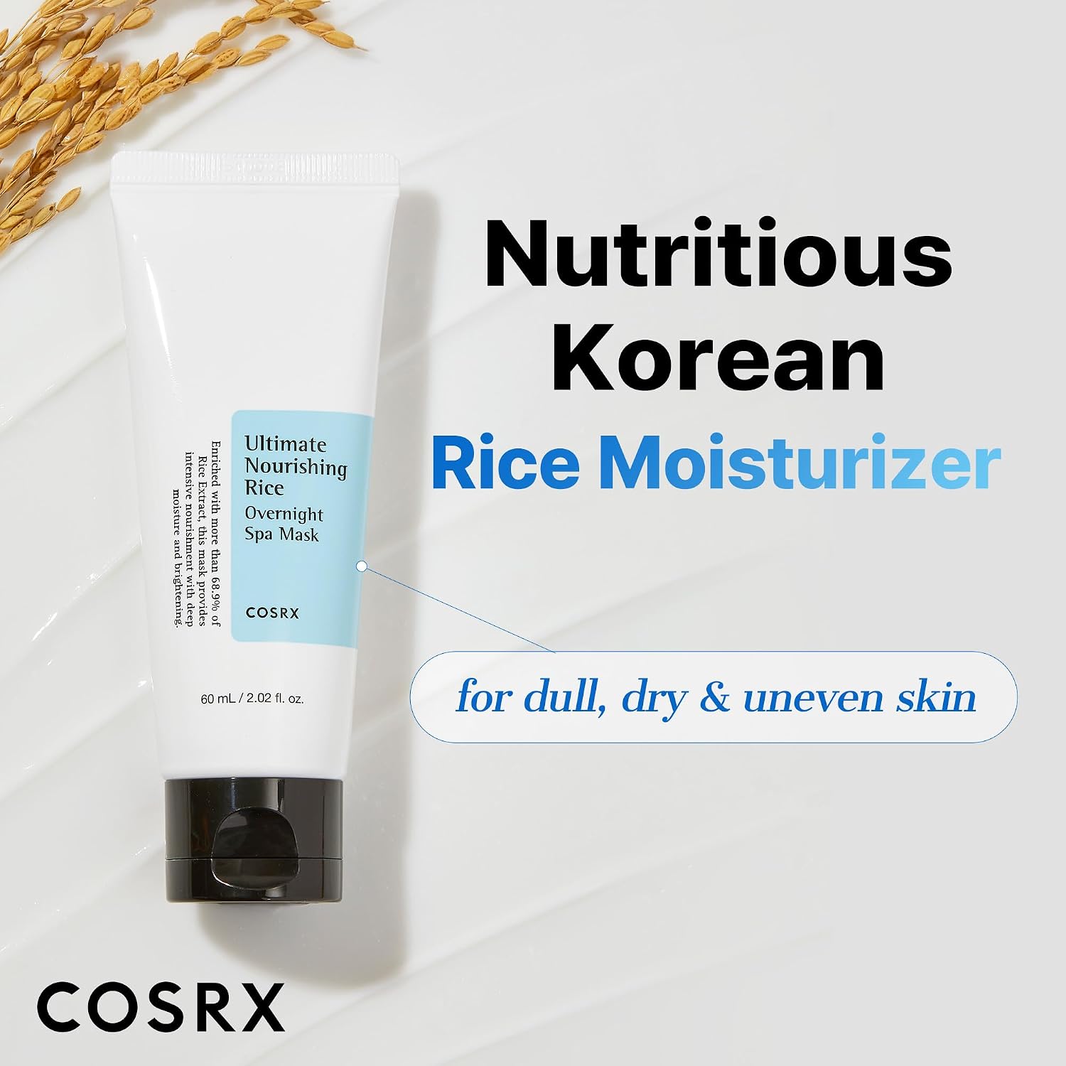 COSRX Ultimate Nourishing Rice Overnight Spa Mask, Niacinamide, 2.02fl.oz | 68% Rice Extract Sleeping Pack, Brightening, Deep Nourishment for Dull, Dry Skin, Glow Boosting, Korean Skin Care - Image 4