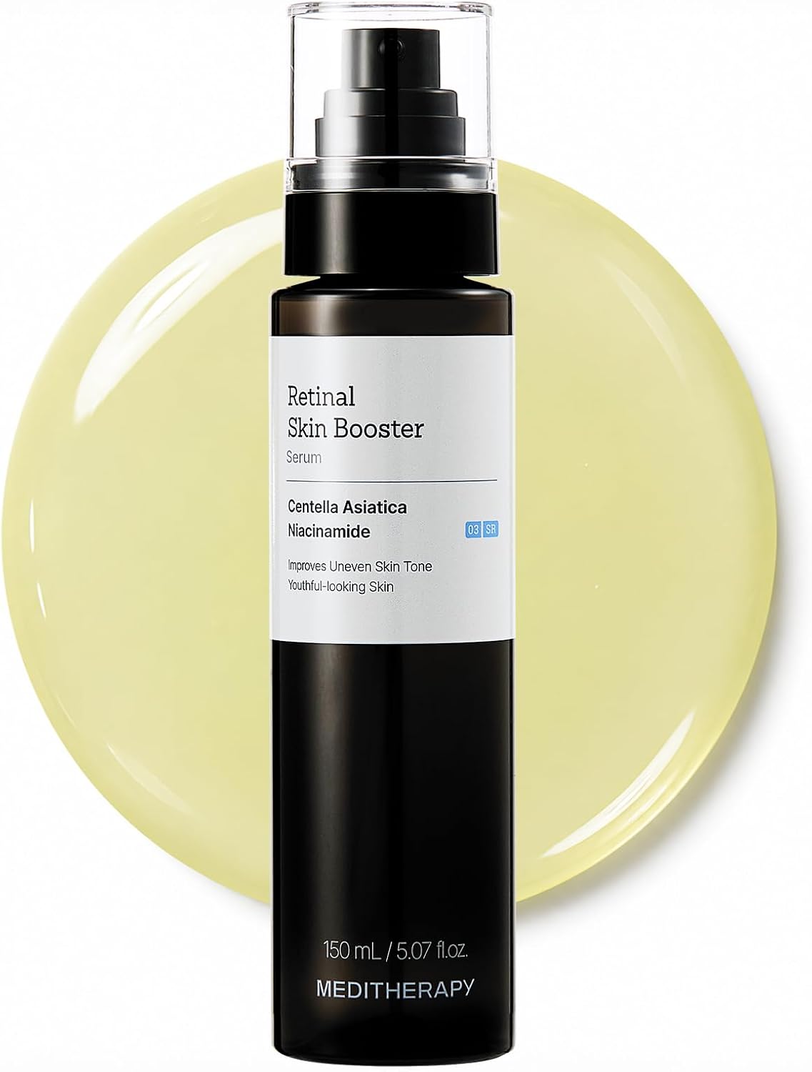 MEDITHERAPY Retinal Skin Booster Serum 5.07 fl.oz | Retinaldehyde, Niacinamide, Cica | Face & Body Serum for Uneven Skin, Refining Texture & Signs of Aging | Korean Skincare