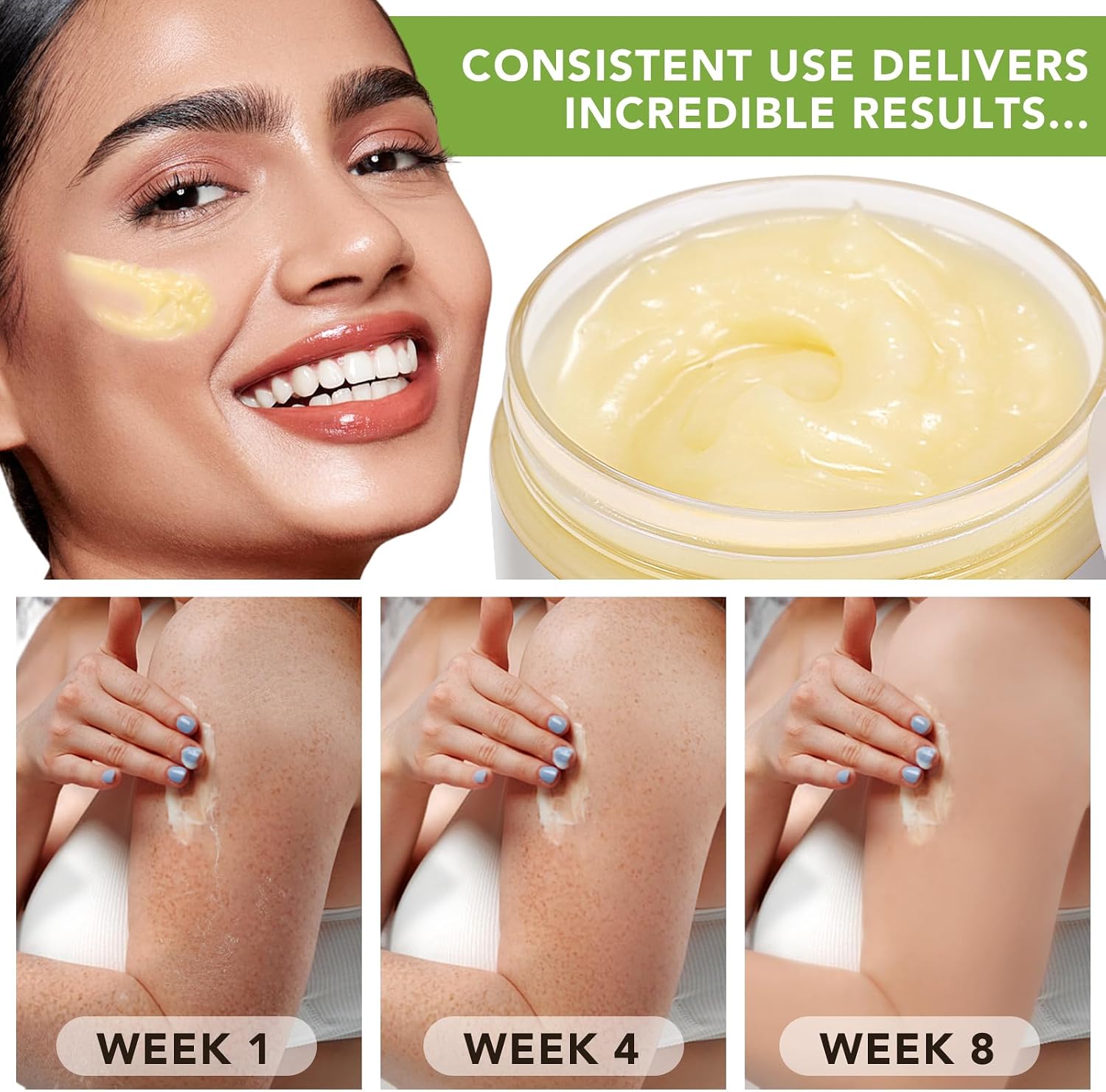 Pure Organic Shea Butter Raw, Unrefined Body & Face Butter - 100% Natural Vitamin A, E & F - Long-Lasting Hydration for Dry Skin, Hair Care, 7.8 oz - Image 3