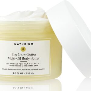Naturium The Glow Getter Multi-Oil Body Butter, 7.7 fl oz | Nourishing Whipped Moisturizer, Oil Infused Formula with Shea Butter, Glycerin & Squalane, Deep Hydration for All Skin Types